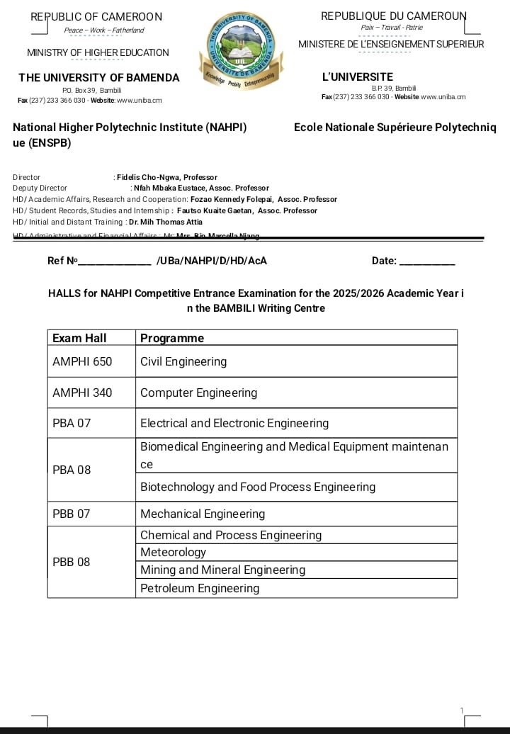 ORIENTATION OF CANDIDATES WRITING IN BAMBILI AND OTHER CENTRES